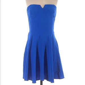 Amanda Uprichard Blue Mini Strapless Dress